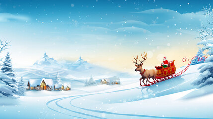 christmas, winter, snow, santa, snowman, vector, illustration, holiday, tree, card, xmas, cartoon, 