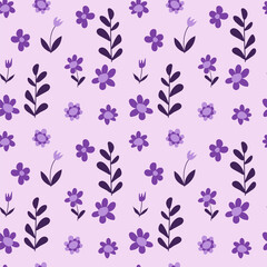 A set of seamless flower background. Vector graphics