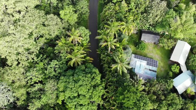 Off grid homes in the agricultural area of Hawaii Island