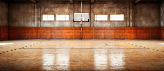 Old gymnasium with a variety of sports flooring With copyspace for text