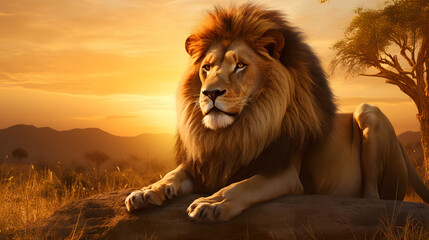 Photo of a majestic lion