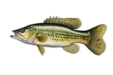 Obraz premium a high quality stock photograph of a single largemouth bass fish isolated on transparent background