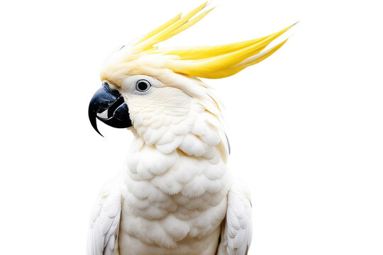 a quality stock photgraph of a cockatoo cacatua galerita isolated on transparent background