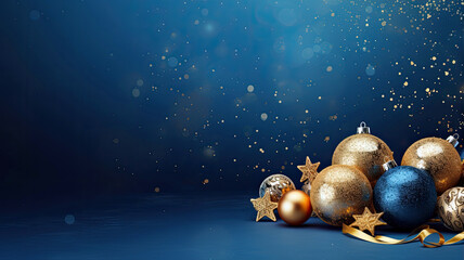 Christmas background with christmas baubles, gifts decoration - Xmas theme - 661397016