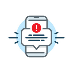 New message notification on smartphone screen concept illustration flat design vector eps10. modern graphic element for landing page, empty state ui, infographic, icon
