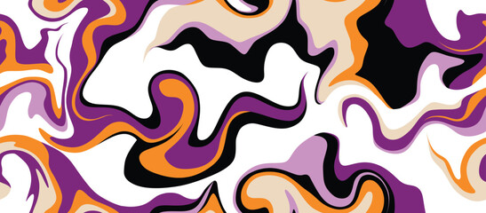 Colorful abstract wavy line seamless pattern.