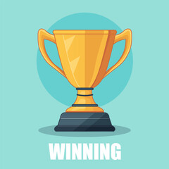 Winner cup flat design. vector illustration.