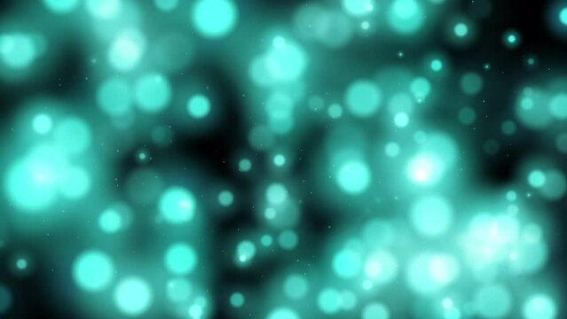 Floating Particles on black Background. Glittering Particles With Bokeh