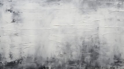Close up of oil painting texture with brush strokes and palette knife strokes in white and grey...