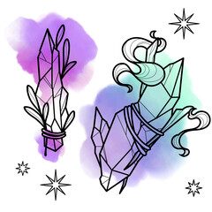 Vector line magic crystal 