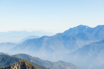 Beautiful Taiwan Alishan mountain range landscape