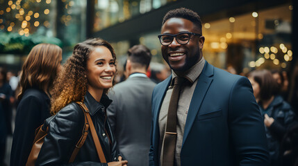 Capture the spirit of networking at your conference with a photo of professionals mingling and exchanging ideas. Ensure ample space for branding or networking event details.