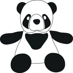 Vector illustration. Cute panda toy.