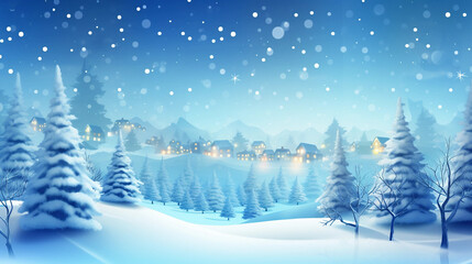 Fototapeta na wymiar winter, snow, christmas, tree, forest, landscape, cold, sky, nature, mountain, xmas, trees, snowy, 
