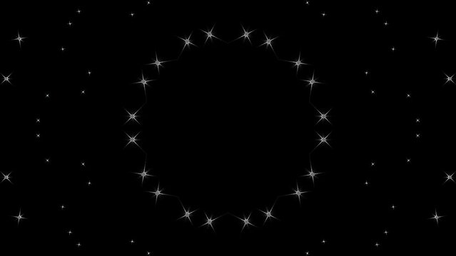 Abstract background moving stripes and flashing with shining light dots. Animation with circles	