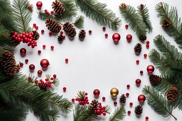 Fototapeta na wymiar christmas background with fir branches