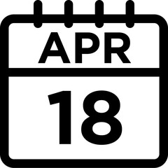 04-April - 18 Line Black Icon pictogram symbol visual illustration 