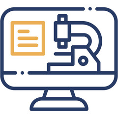 Vector Icon Computer, Virtual Lab, Experiment, Microscope, Education, Chemistry