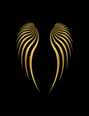 gold wings on black background