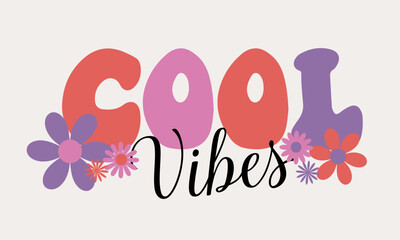 Good vibes only vintage retro warp text typography design vector template for t shirt poster banner wall art