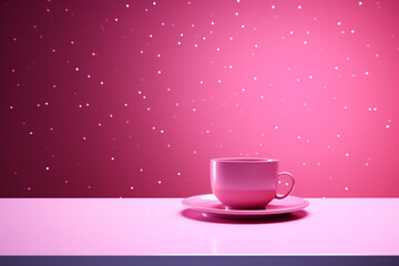 Obraz na płótnie Canvas A Cup in sweet pink Background for poster menu promotion. Coffee. Drink.