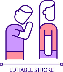 2D editable lack of empathy icon representing codependent relationship, isolated vector, multicolor thin line illustration.