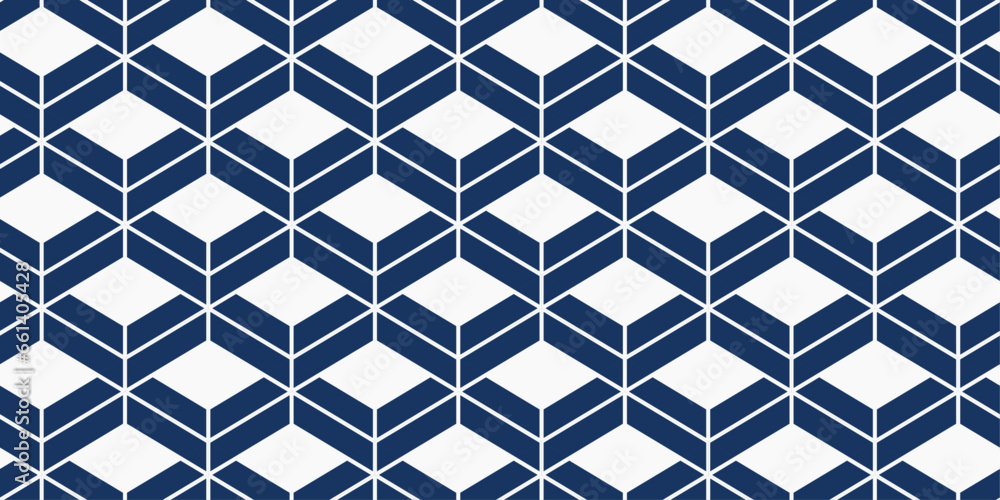 Aufkleber white diamonds with blue chevrons. vector simple pattern of repeating rhombuses. geometric vector pa