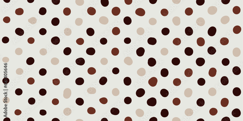 Poster coffee polka dots. pattern of circles in brown, coffee and chocolate colors. for print and design, f