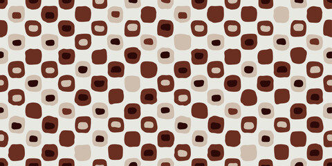 Coffee polka dots. A pattern of squares repeated over the entire surface. Chocolate, coffee colors repeating pattern. © Crashik