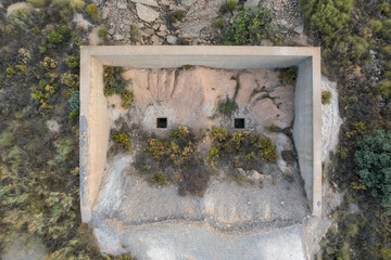 Old hopper of a mineral washing machine in a mine in the south of Spain
