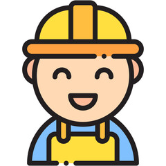 Vector Icon Worker, Job Man, User, Engineer, Avatar, Industry