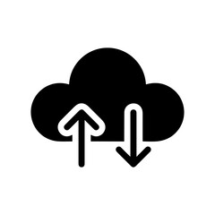 Cloud storage icon symbol vector image. Illustration of the database server hosting cloud system digital design image