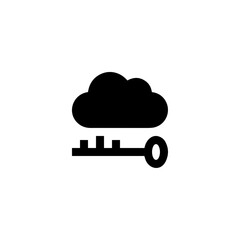 Cloud storage icon symbol vector image. Illustration of the database server hosting cloud system digital design image