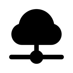 Cloud storage icon symbol vector image. Illustration of the database server hosting cloud system digital design image