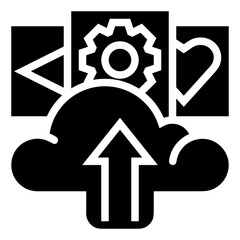 Cloud storage icon symbol vector image. Illustration of the database server hosting cloud system digital design image