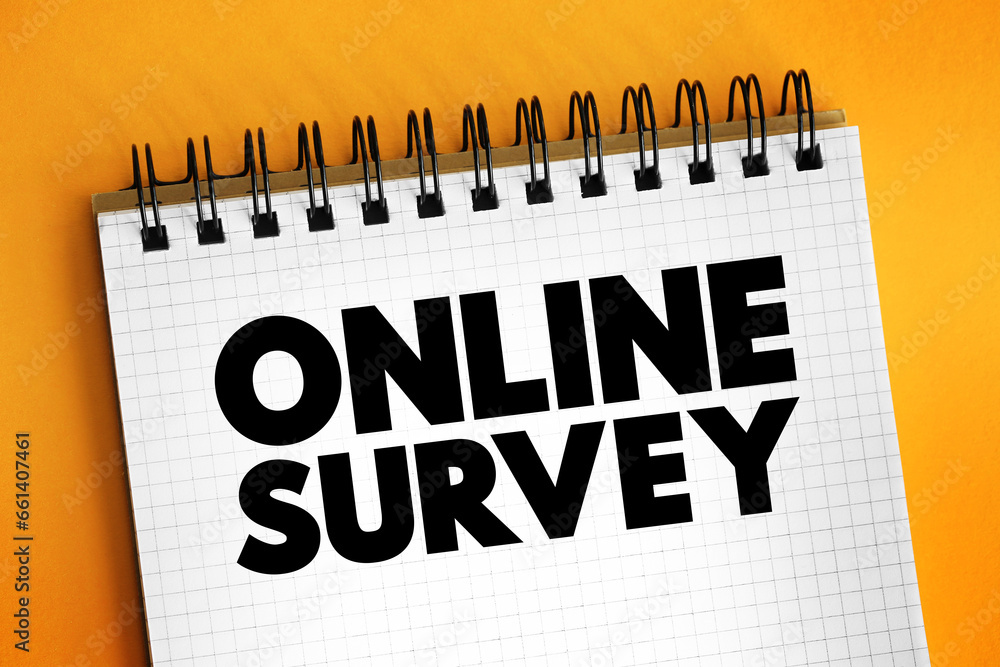 Poster online survey - structured questionnaire that your target audience completes over the internet, text