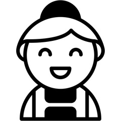 Vector Icon Maid, Servant, Professions, Person, Worker, People