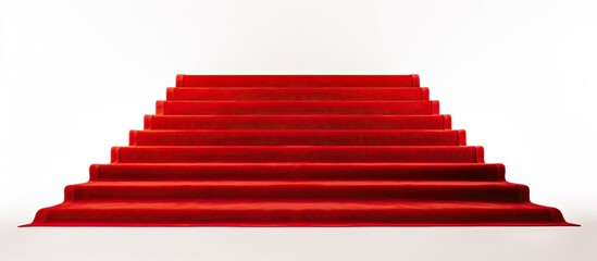 Red carpet on stairs With copyspace for text