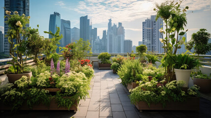 Fototapeta premium Urban Rooftop Oasis