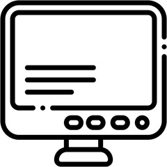 Vector Icon Screen, Monitor, Computer Screen, LCD, TV, Display