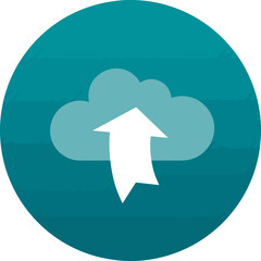 Cloud storage icon symbol vector image. Illustration of the database server hosting cloud system digital design image