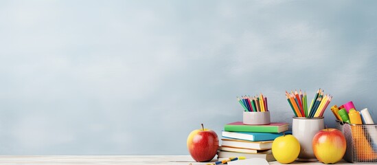 School supplies for returning With copyspace for text