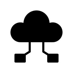 Cloud storage icon symbol vector image. Illustration of the database server hosting cloud system digital design image