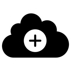 Cloud storage icon symbol vector image. Illustration of the database server hosting cloud system digital design image