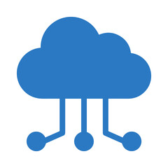 Cloud storage icon symbol vector image. Illustration of the database server hosting cloud system digital design image