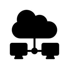 Cloud storage icon symbol vector image. Illustration of the database server hosting cloud system digital design image
