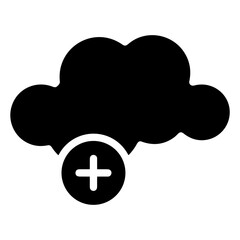 Cloud storage icon symbol vector image. Illustration of the database server hosting cloud system digital design image