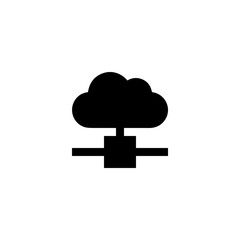 Cloud storage icon symbol vector image. Illustration of the database server hosting cloud system digital design image