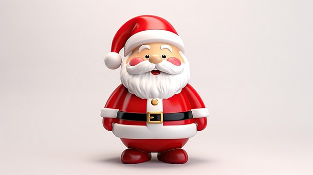 Cute Santa Claus Christmas greeting isolated on white background.AI generated image