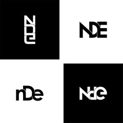 nde initial letter monogram logo design set